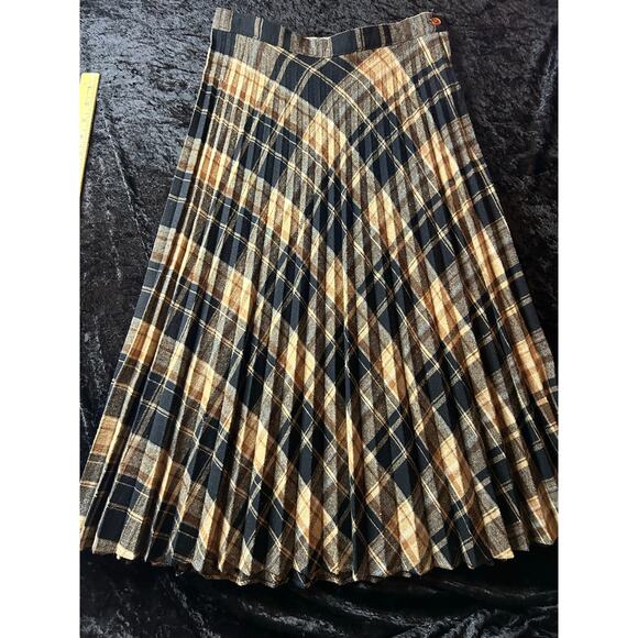 Vintage Wool Pleated Skirt Cottagecore Preppy Academia 6 D.I.Sport - Picture 1 of 6